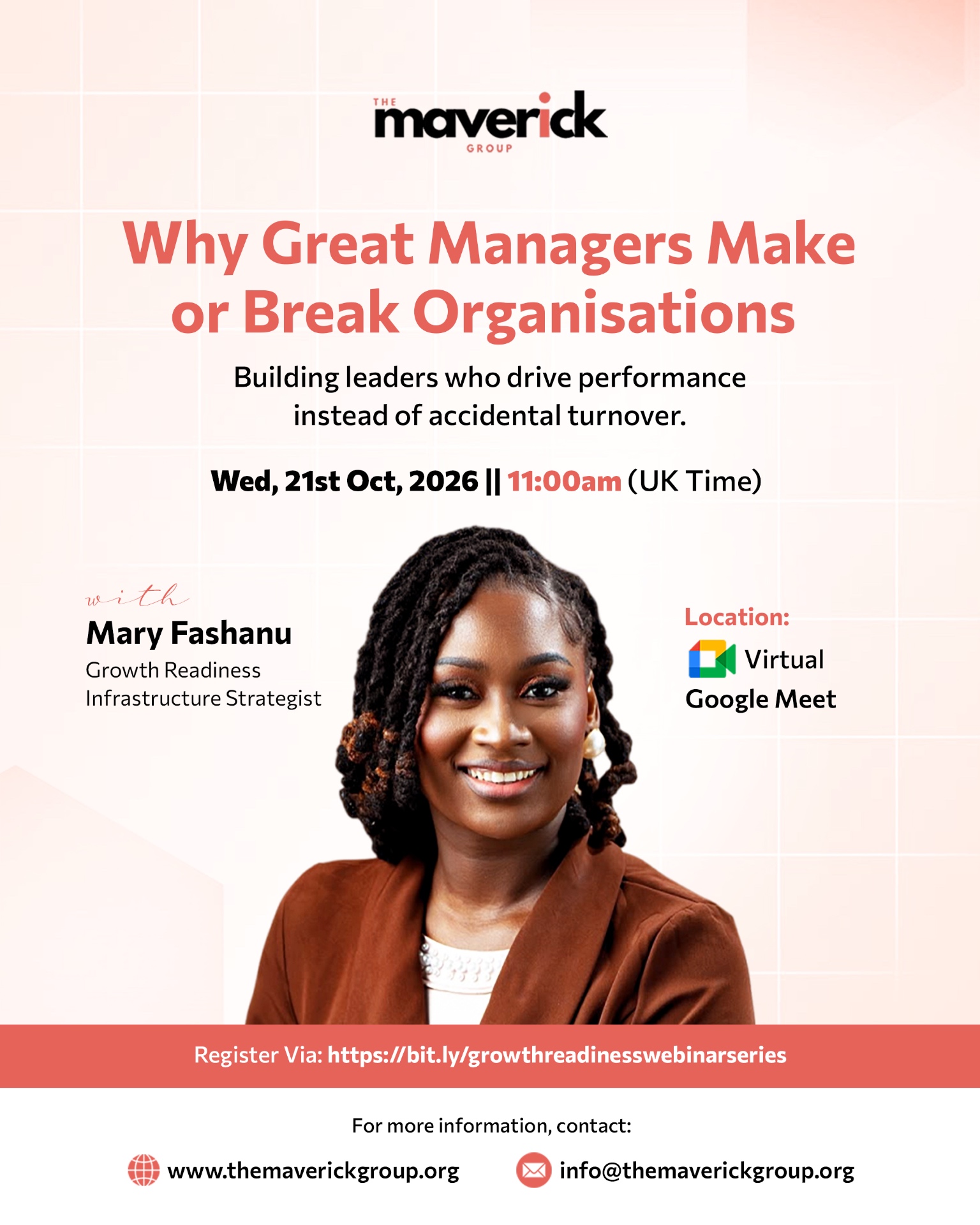 Why Great Managers Make or Break Organisations webinar flyer