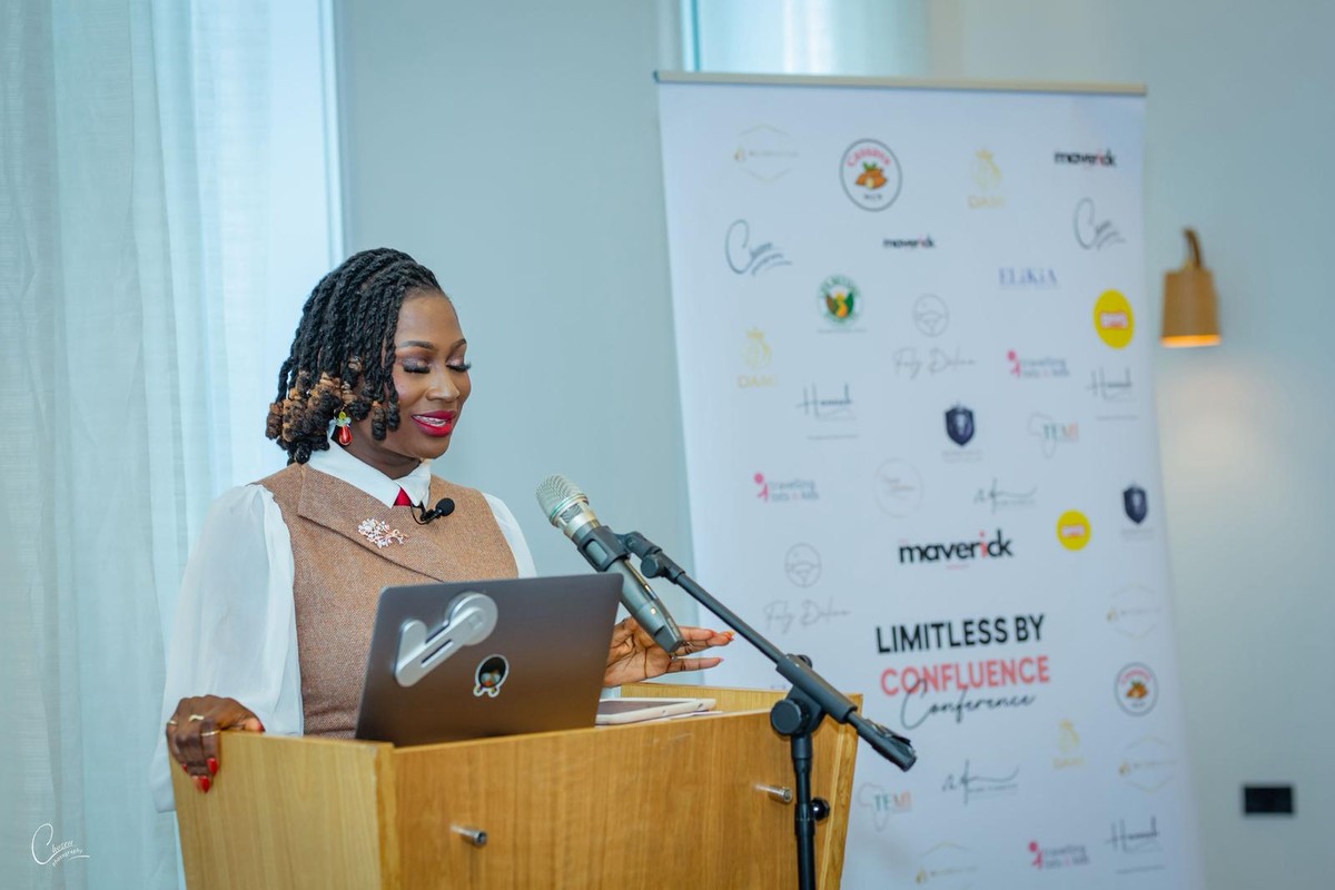 Mary Fashanu speaking at the Limitless by Confluence Conference
